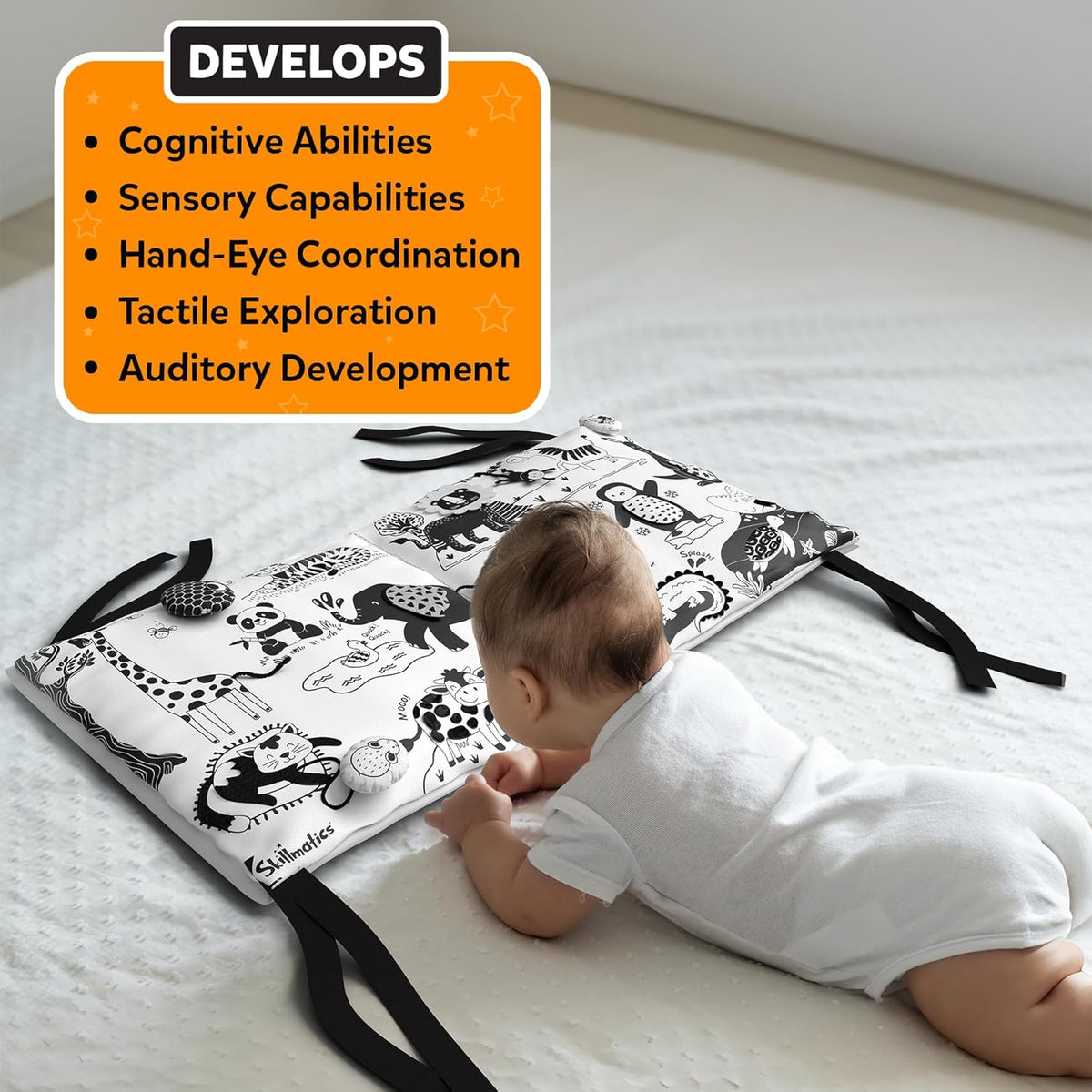High-Contrast Black & White Sensory Activity Mat