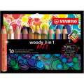 Stabilo Crayons De Couleur Aquarellable Mine Extra-Large Stabilo Woody 3 In 1 X38