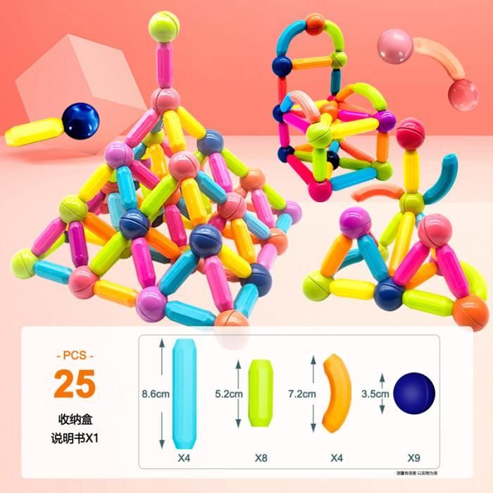 Jeu De Construction Magnétique Wesmag 25 Pièces
