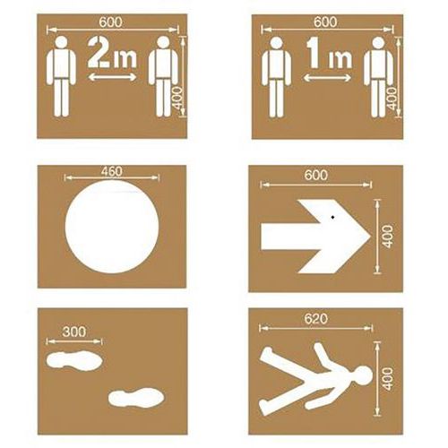 Pochoirs De Distanciation Kit Pour La Cour