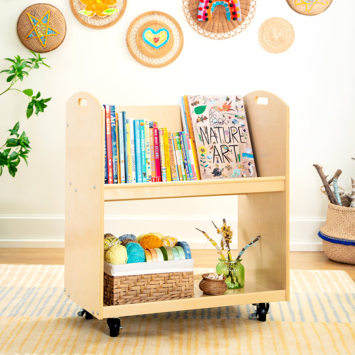 Wooden Toy & Book Storage Cart