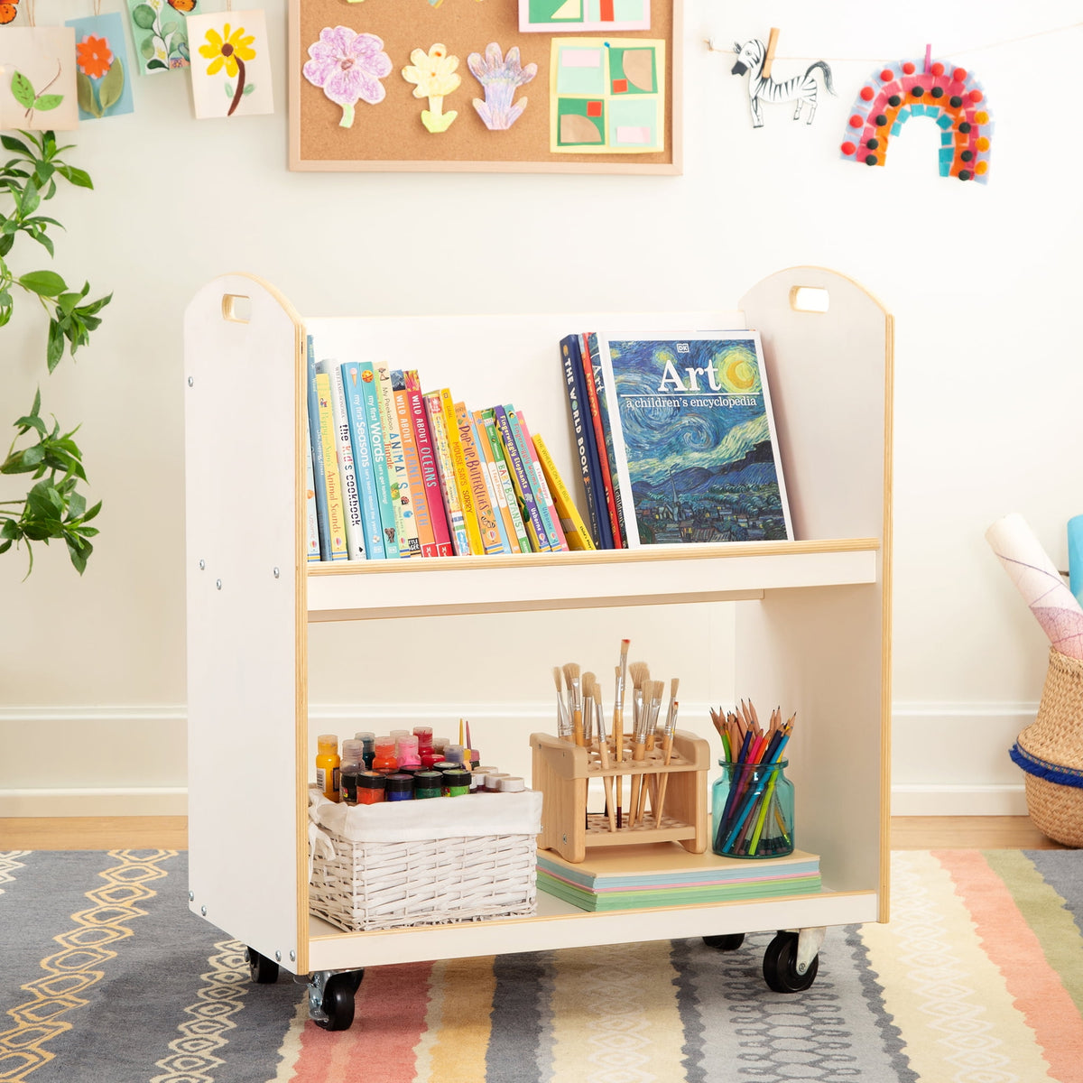 Wooden Toy & Book Storage Cart