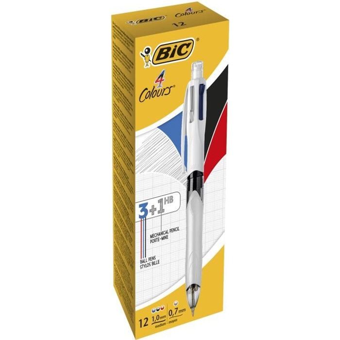 Bic Stylos Bille 4 Couleurs 3 + 1 Hb
