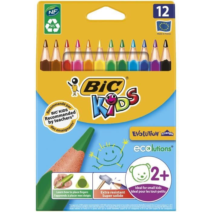 Bic Crayons De Couleur Ergonomiques Evolution Triangle