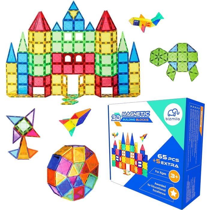 Jeu De Construction Magnétique Wesmag 70 Pièces