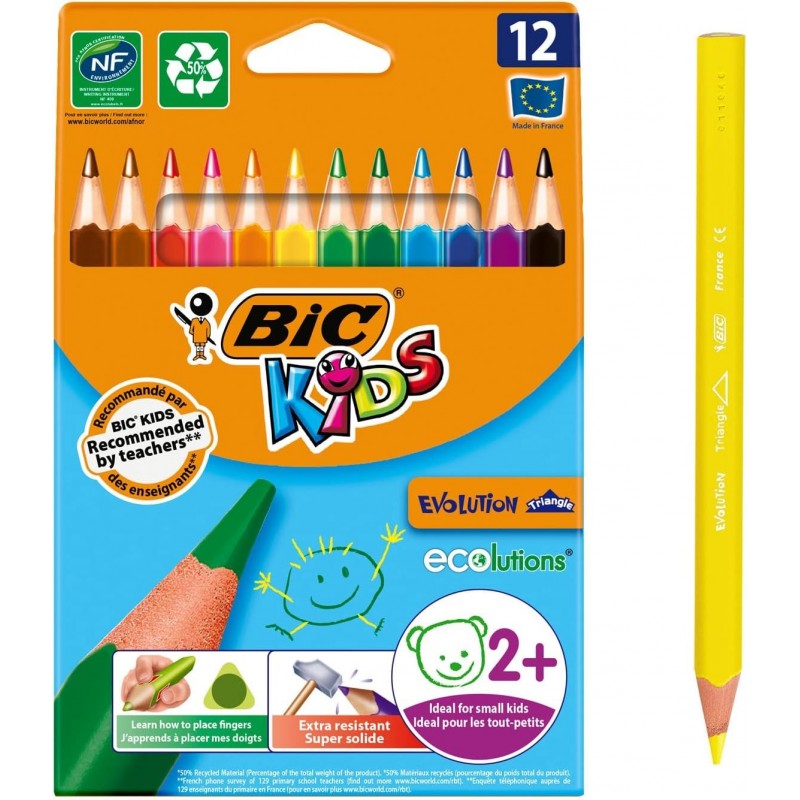 Bic Crayons De Couleur Ergonomiques Evolution Triangle