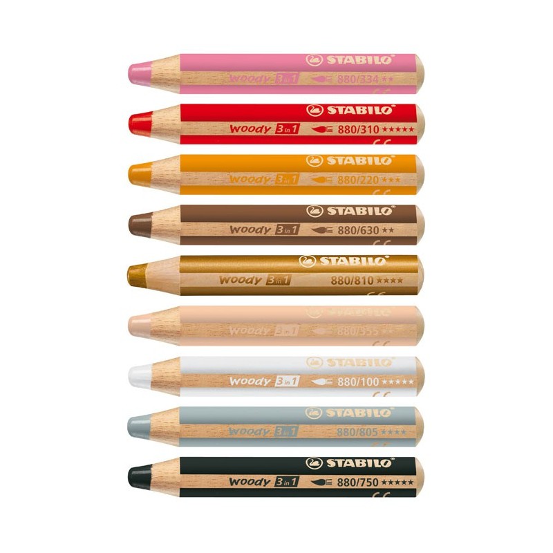 Stabilo Crayons De Couleur Aquarellable Mine Extra-Large Stabilo Woody 3 In 1 X38