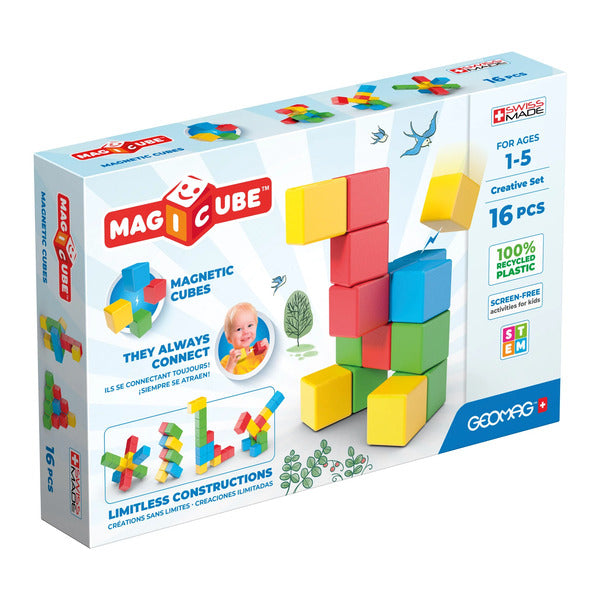 Geomag Jeu De Construction Magnétique Magicube Geomag 16 Pièces Translucides
