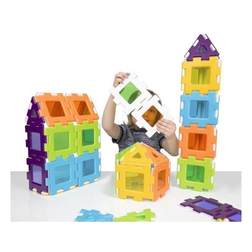 Polydron Jeu De Construction Magnétique Translucide Polydron 48 Pièces