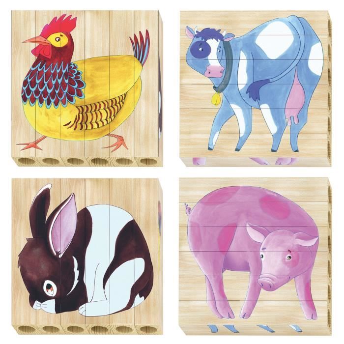 Quercetti Puzzles Bois Animaux De La Ferme